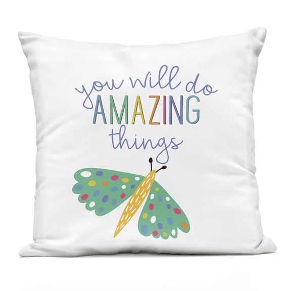 Stupell Industries Inspiring Do Amazing Things Design by Kim Allen Outdoor Printed Pillow