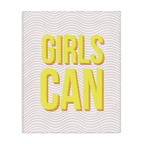 Stupell Industries Inspiring Girls Can Typography Painting Gallery Wrapped Canvas Art Print Wall Art, 16 x 20