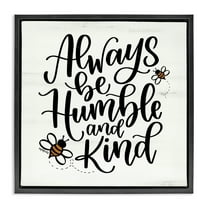 Stupell Industries Inspiring Humble & Kind Animals Painting Black Floater Framed Canvas Art Print Wall Art, 18 x 18