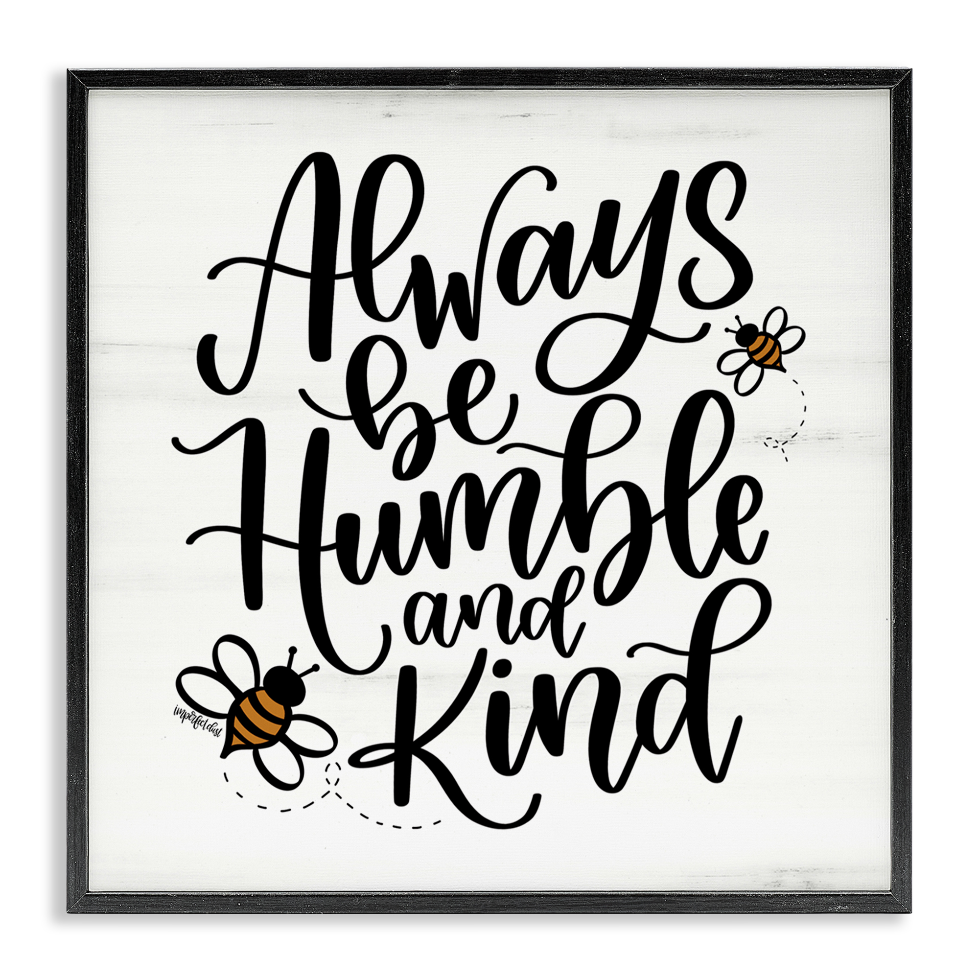 Stupell Industries Inspiring Humble & Kind Animals Painting Black Framed Art Print Wall Art, 17 x 17