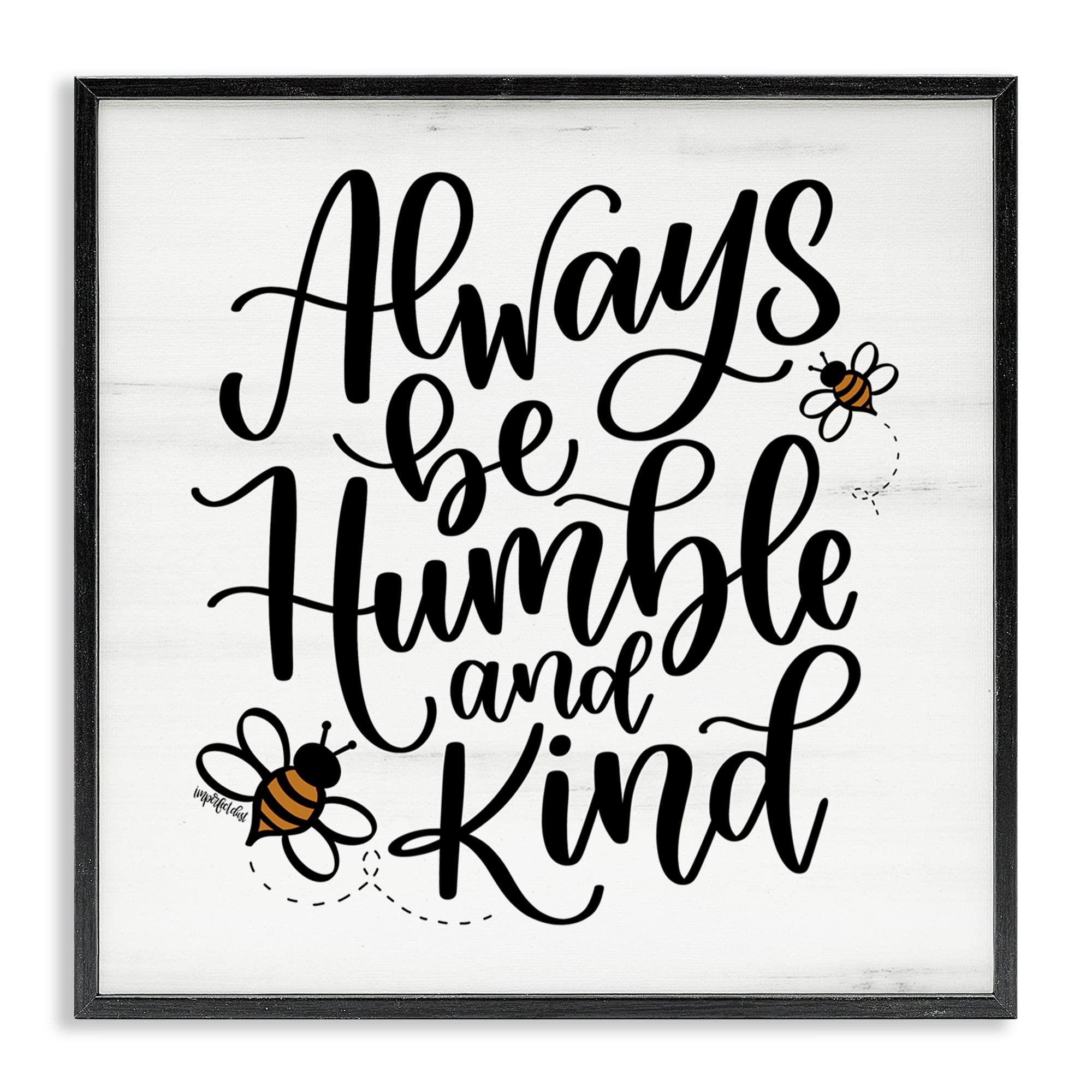 Stupell Industries Inspiring Humble & Kind Animals Painting Black Framed Art Print Wall Art, 24 x 24
