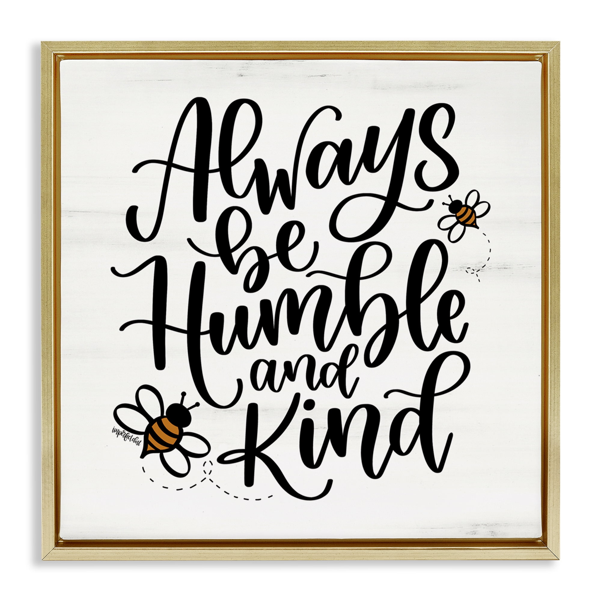 Stupell Industries Inspiring Humble & Kind Animals Painting Gold Floater Framed Canvas Art Print Wall Art, 25 x 25