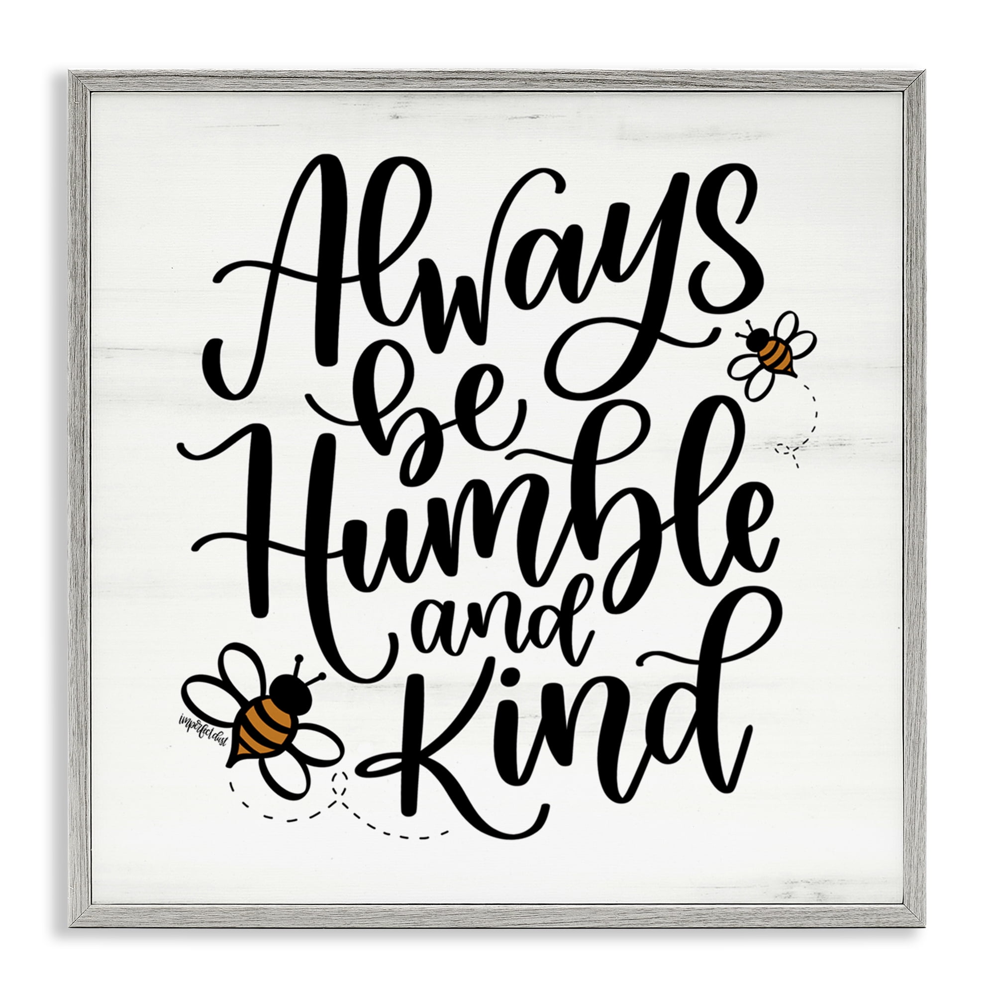 Stupell Industries Inspiring Humble & Kind Animals Painting Gray Framed Art Print Wall Art, 12 x 12