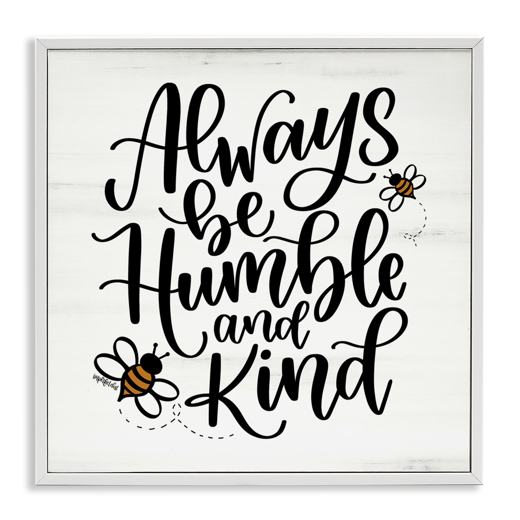 Stupell Industries Inspiring Humble & Kind Animals Painting White Framed Art Print Wall Art, 12 x 12