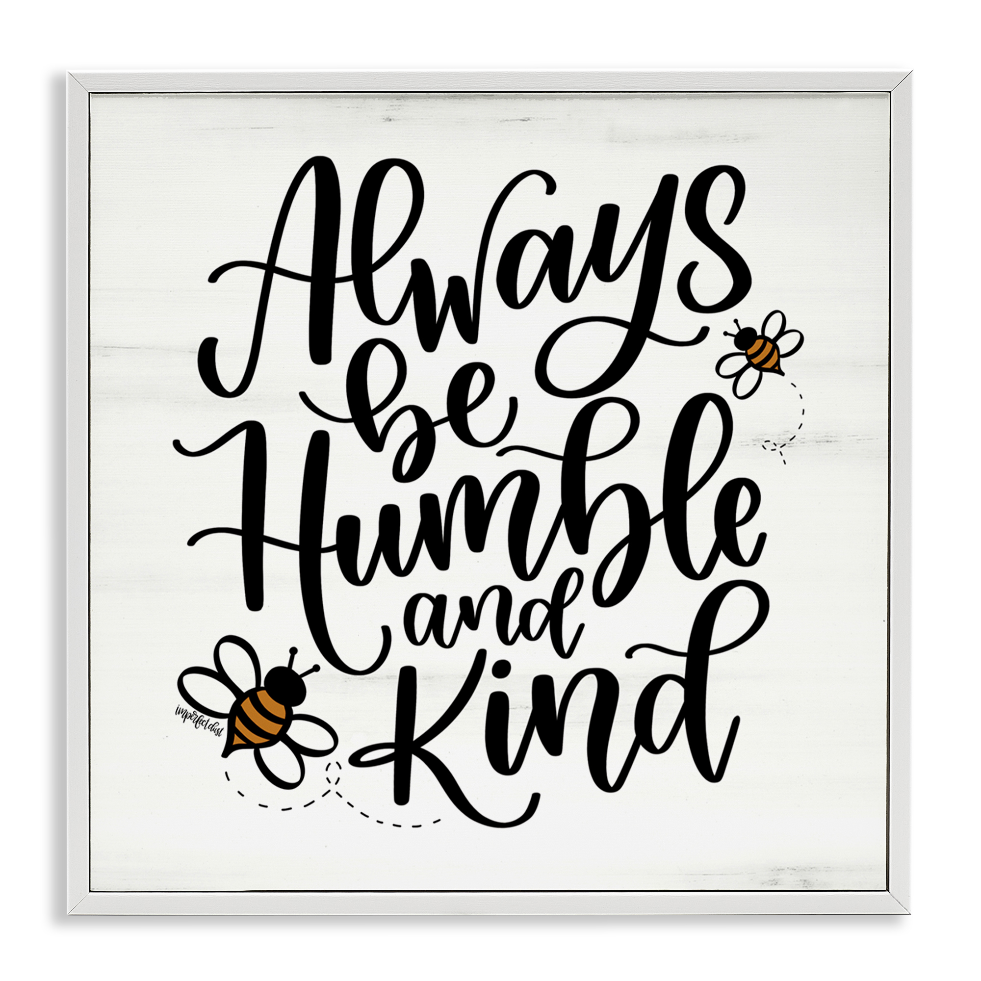 Stupell Industries Inspiring Humble & Kind Animals Painting White Framed Art Print Wall Art, 24 x 24