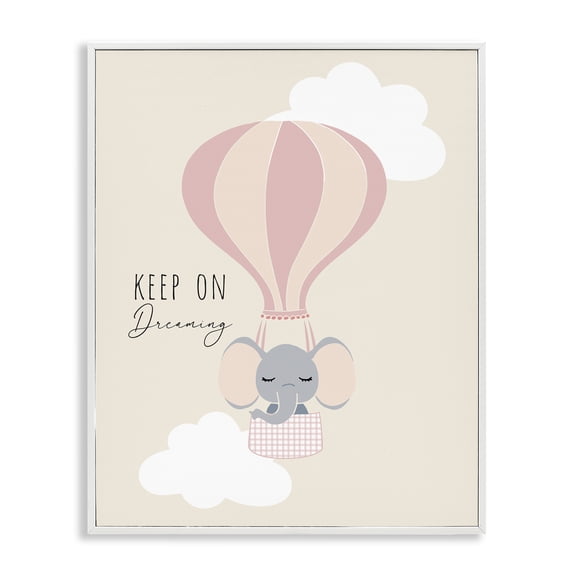 Stupell Industries Inspiring Keep On Dreaming Quotes and Sayings Painting White Framed Art Print Wall Art, 16 x 20