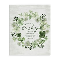 Stupell Industries Inspiring Lucky Wreath Botanical & Floral Painting Gallery Wrapped Canvas Art Print Wall Art, 16 x 20