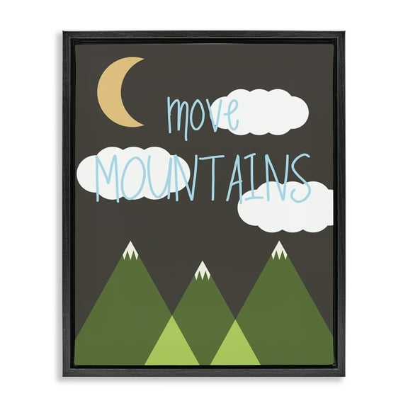 Stupell Industries Inspiring Move Mountains Landscape Painting Black Floater Framed Art Print Wall Art, 17 x 21