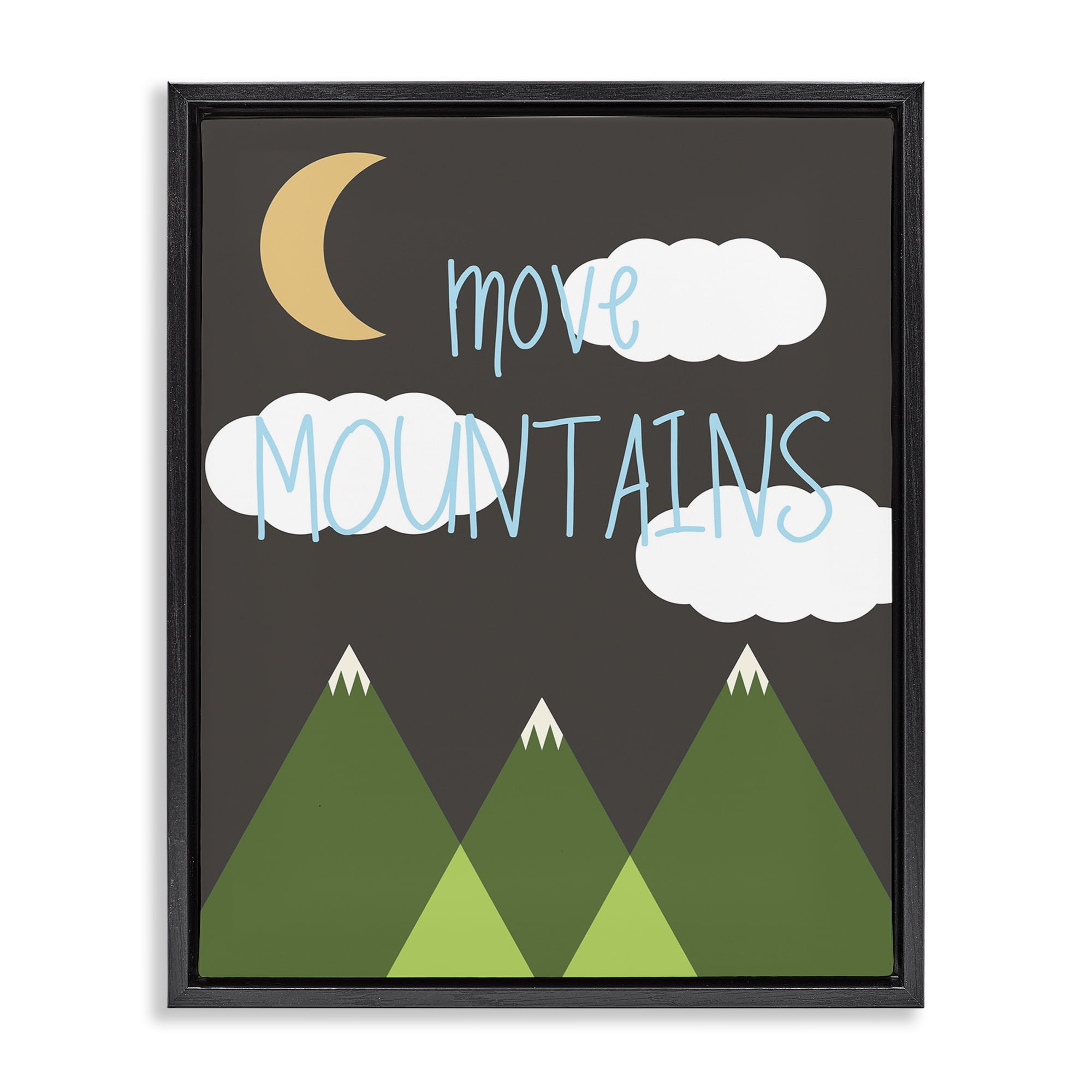 Stupell Industries Inspiring Move Mountains Landscape Painting Black Floater Framed Art Print Wall Art, 25 x 31