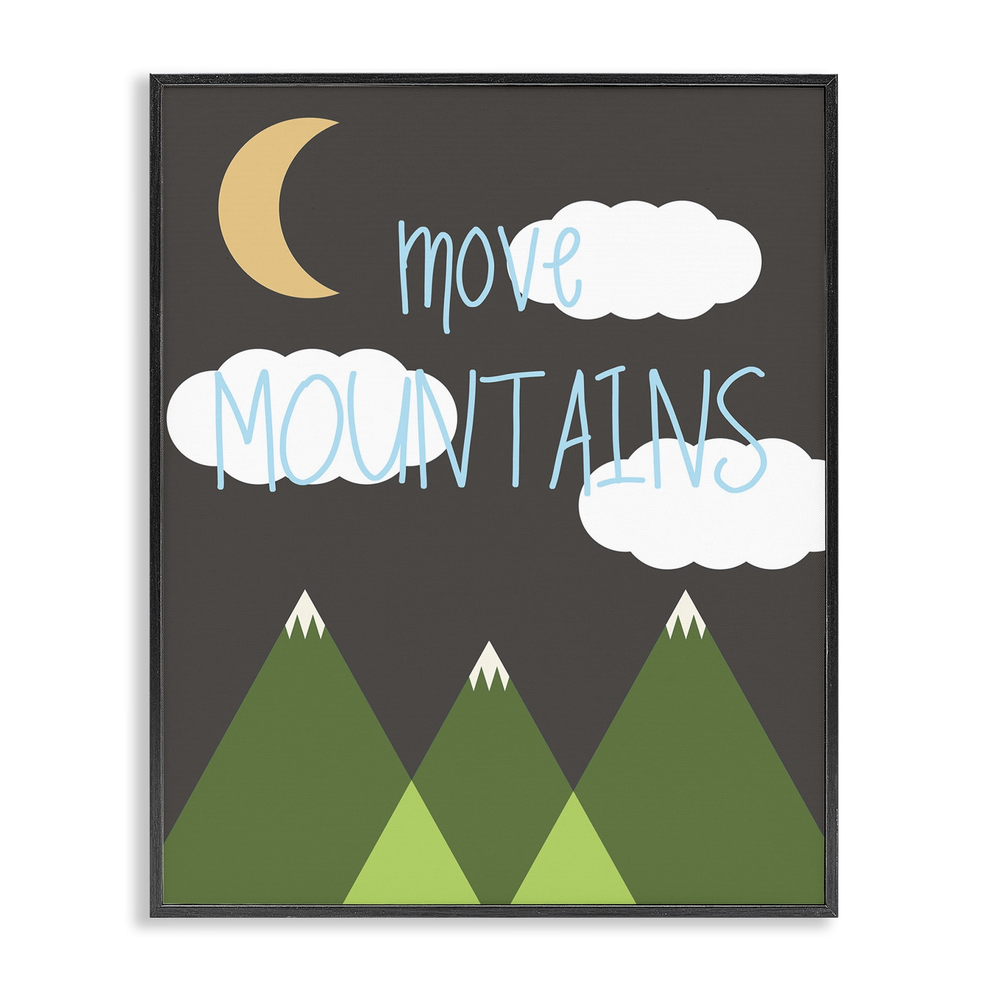 Stupell Industries Inspiring Move Mountains Landscape Painting Black Framed Art Print Wall Art, 11 x 14