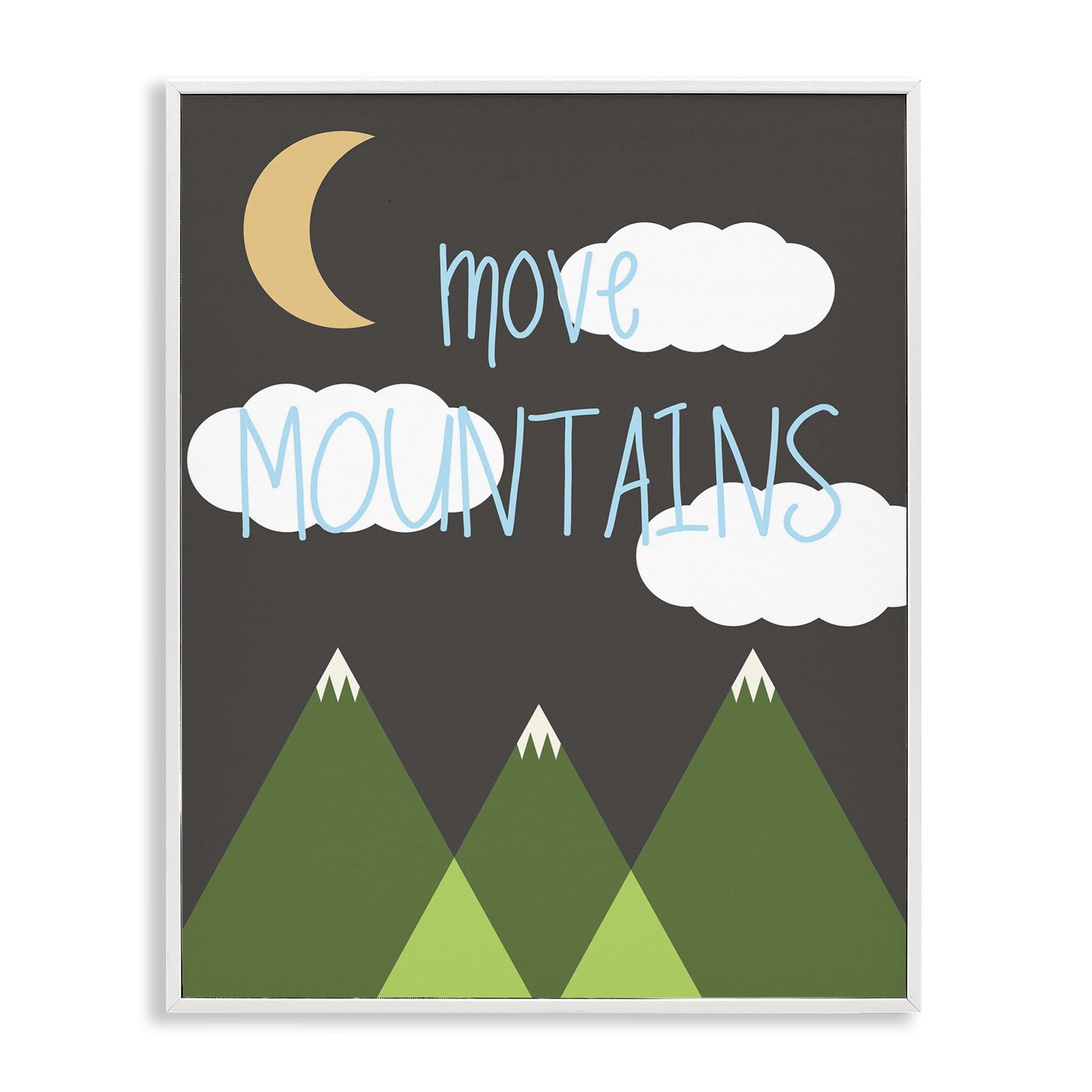 Stupell Industries Inspiring Move Mountains Landscape Painting White Framed Art Print Wall Art, 11 x 14