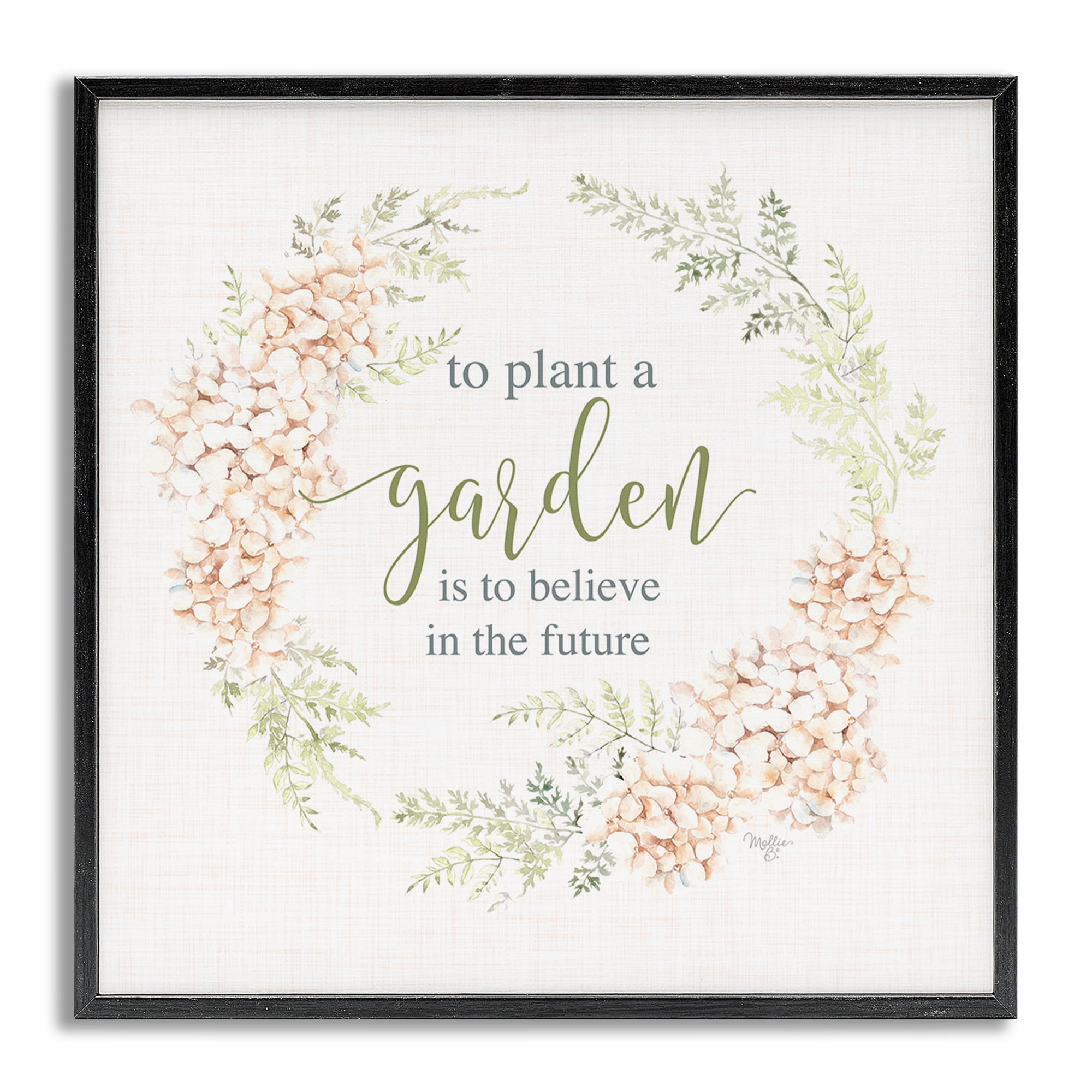 Stupell Industries Inspiring Plant A Garden Botanical & Floral Painting Gray Framed Art Print Wall Art, 24 x 24