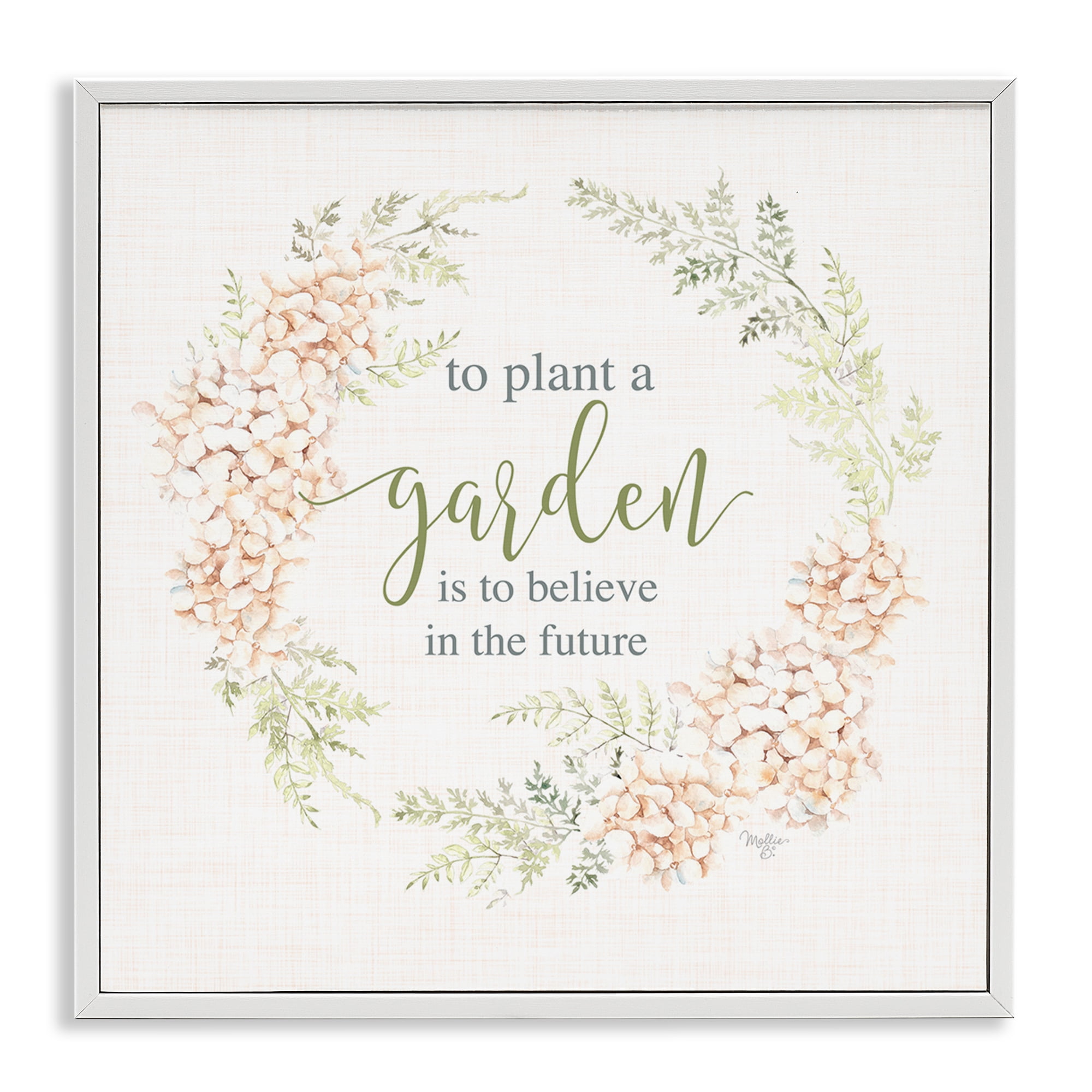 Stupell Industries Inspiring Plant A Garden Botanical & Floral Painting White Framed Art Print Wall Art, 24 x 24