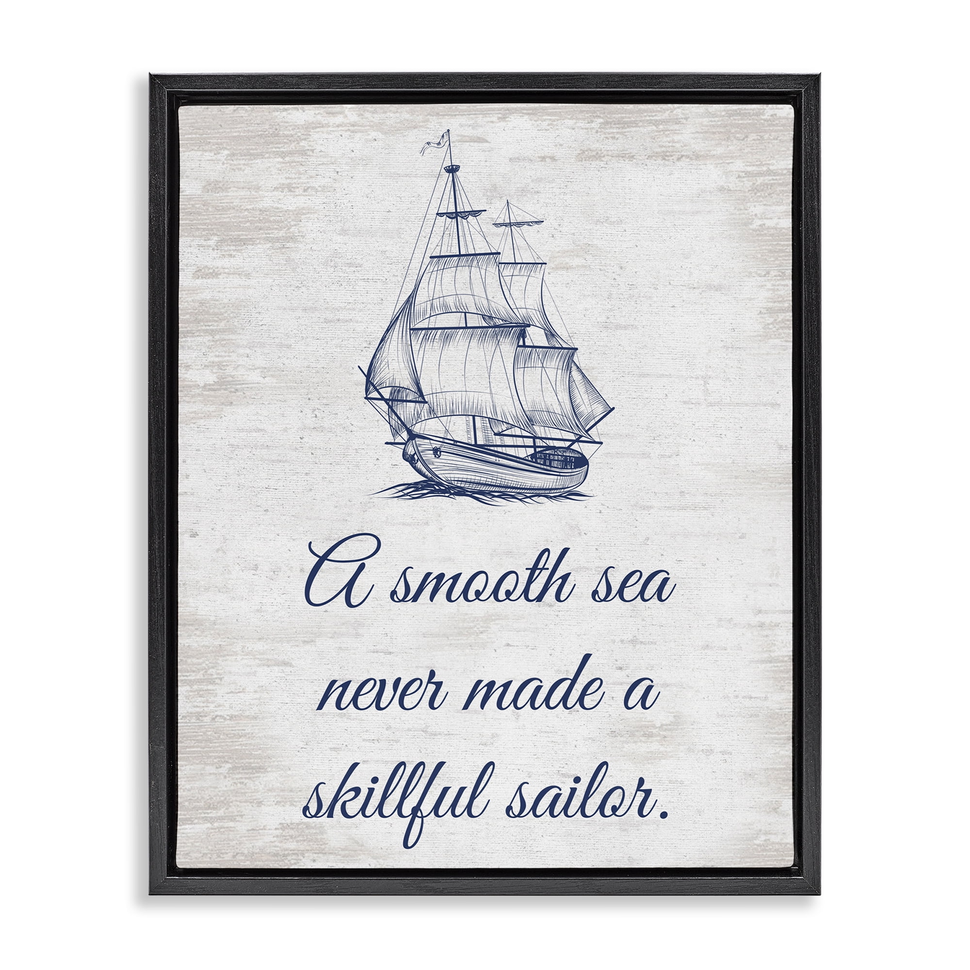 Stupell Industries Inspiring Skillful Sailor Transportation Painting Black Floater Framed Canvas Art Print Wall Art, 25 x 31