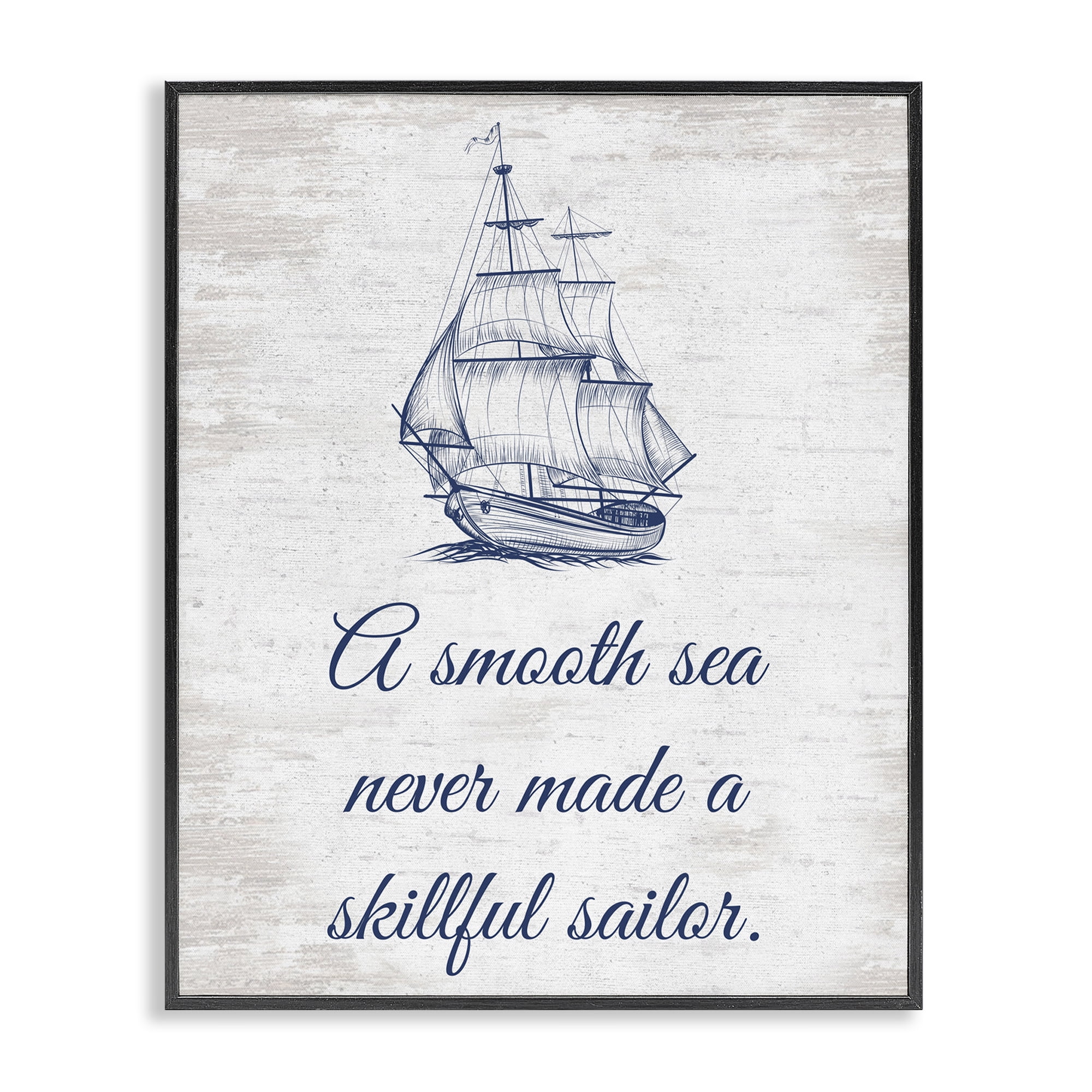 Stupell Industries Inspiring Skillful Sailor Transportation Painting Black Framed Art Print Wall Art, 24 x 30
