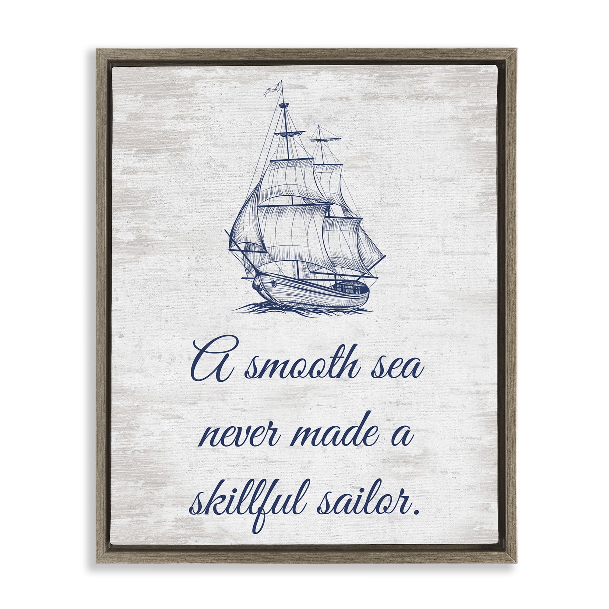 Stupell Industries Inspiring Skillful Sailor Transportation Painting Brown Floater Framed Canvas Art Print Wall Art, 25 x 31