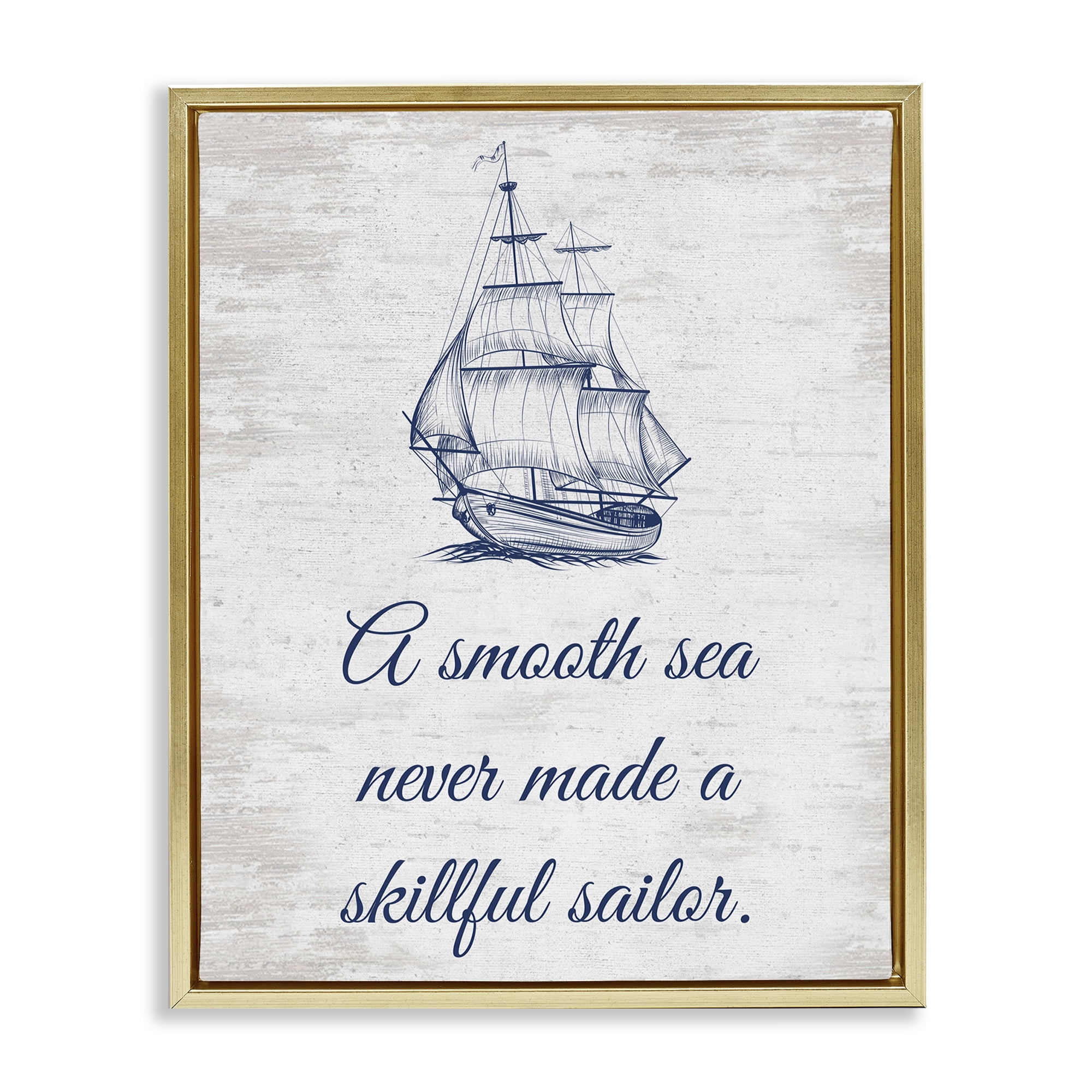 Stupell Industries Inspiring Skillful Sailor Transportation Painting Gold Floater Framed Canvas Art Print Wall Art, 25 x 31