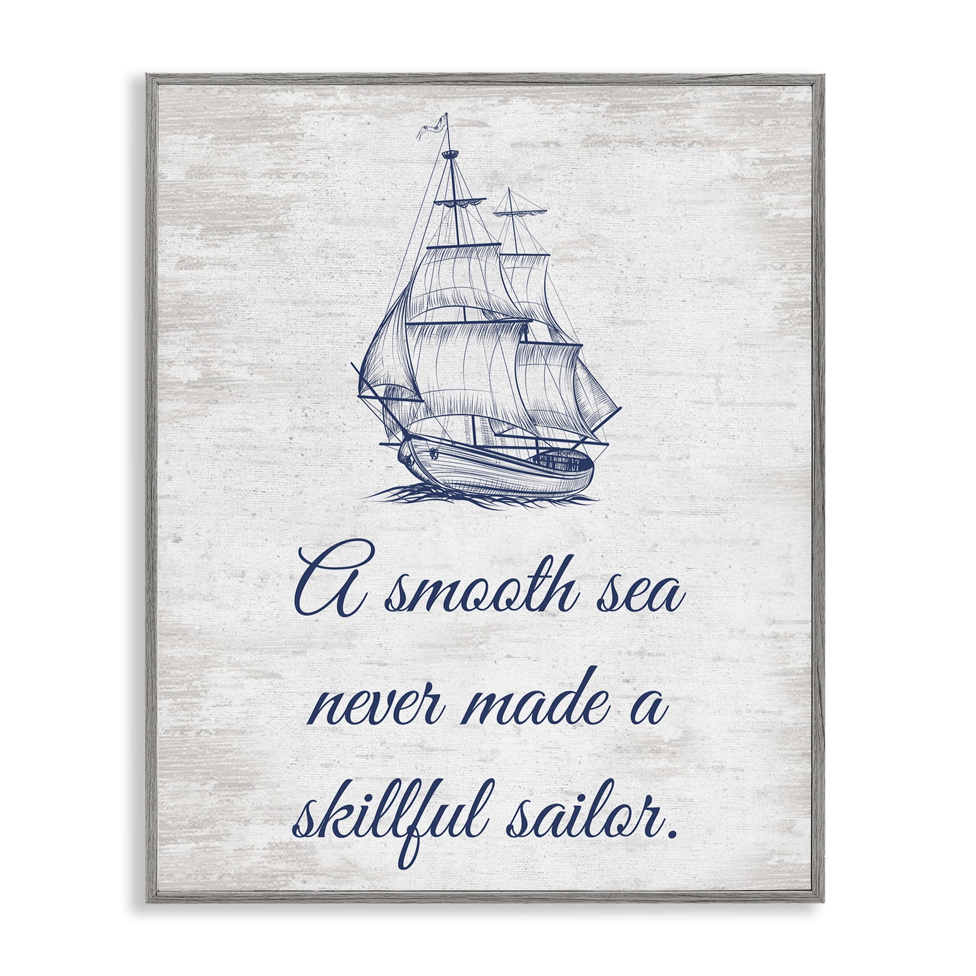 Stupell Industries Inspiring Skillful Sailor Transportation Painting Gray Framed Art Print Wall Art, 11 x 14