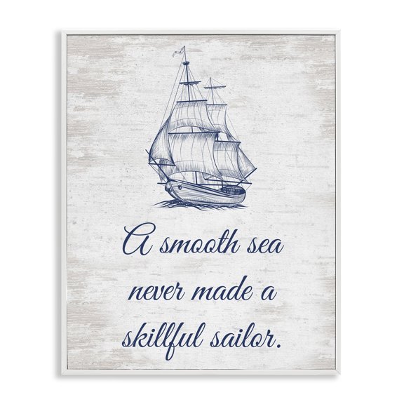 Stupell Industries Inspiring Skillful Sailor Transportation Painting White Framed Art Print Wall Art, 16 x 20