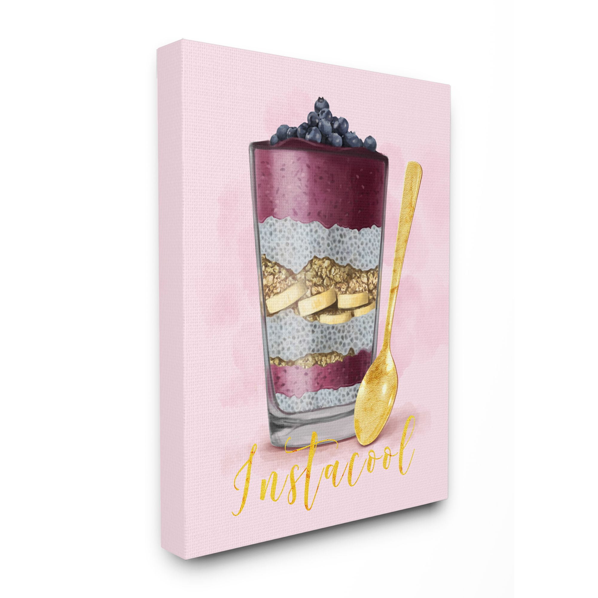 Stupell Industries Instacool Fruit Parfait Gold Pink Painting Canvas Wall Art by Ziwei Li