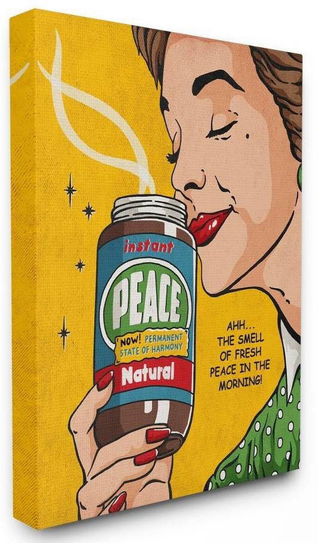 Stupell Industries Instant Peace Funny Vintage Comic Book Design Canvas Wall Art by Ester Kay