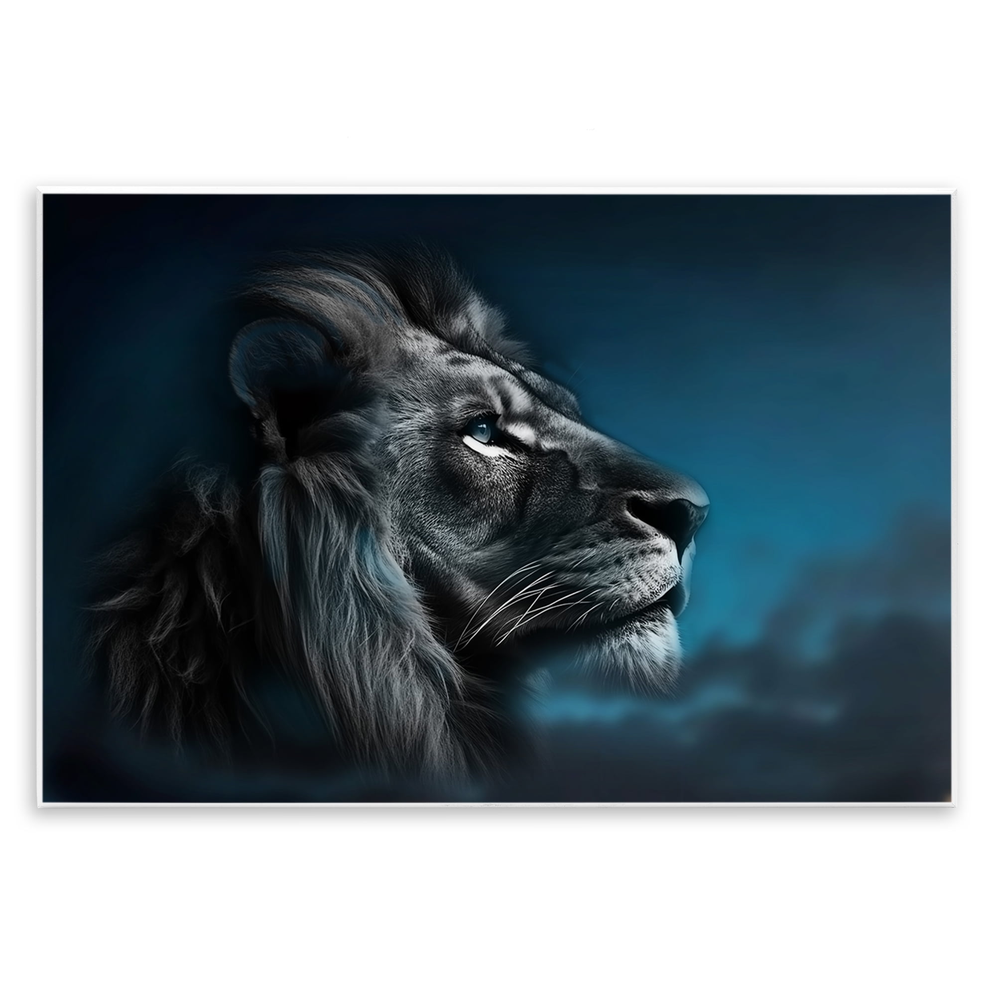 Stupell Industries Intense Gazing Lion Animals & Insects Painting Unframed Art Print Wall Art, 19 x 13