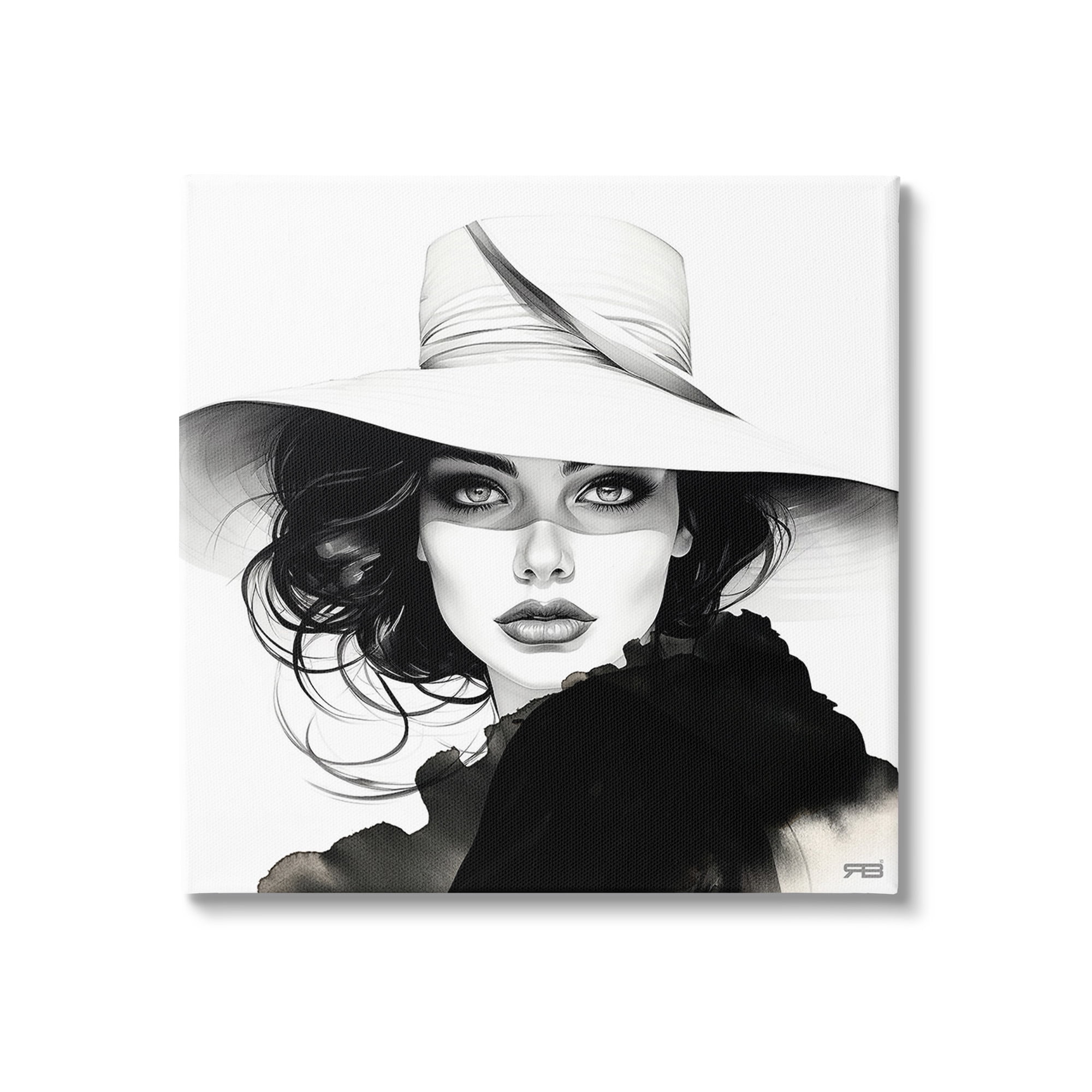 Stupell Industries Intense Glam Gaze Beauty & Fashion Painting Gallery Wrapped Canvas Art Print Wall Art, 36 x 36