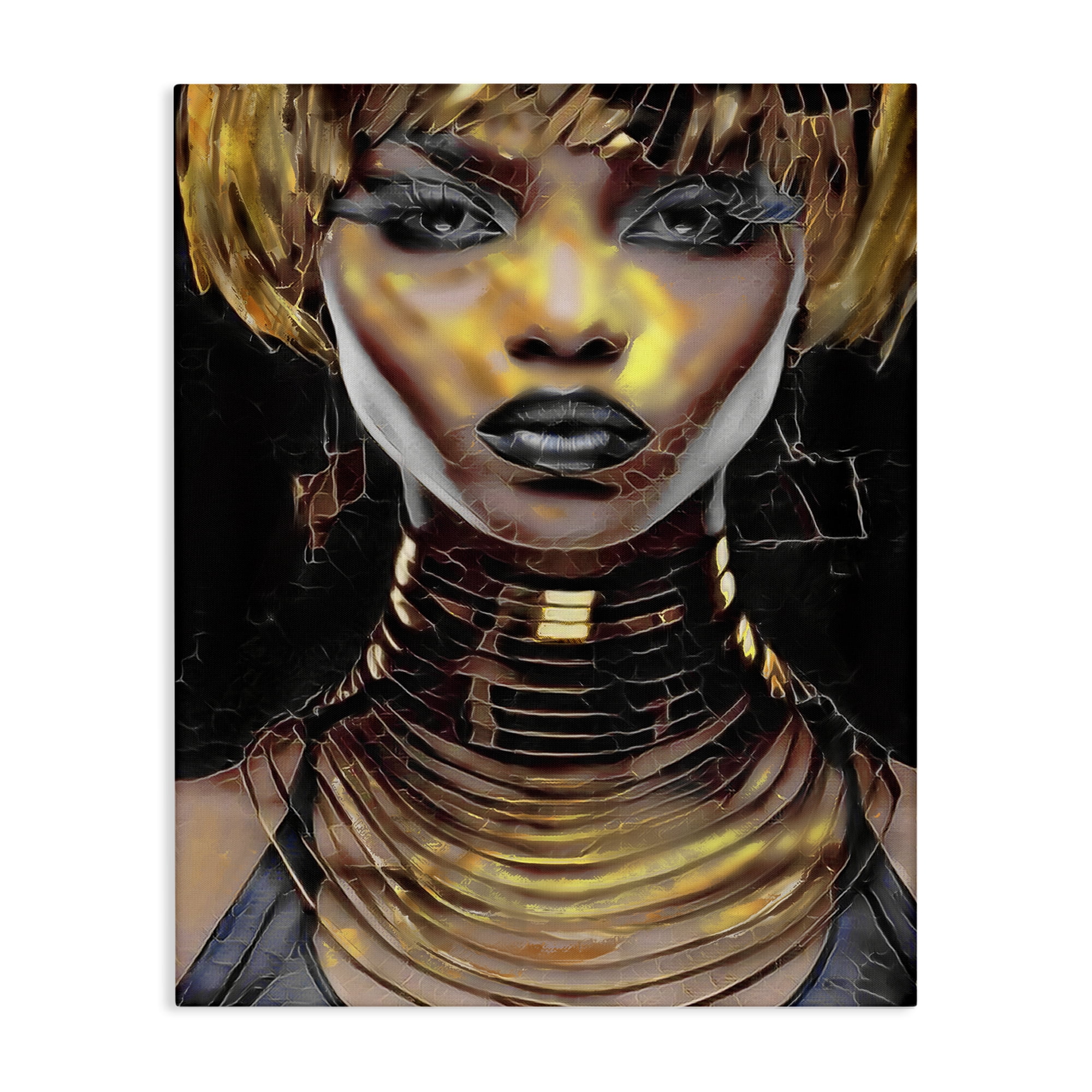 Stupell Industries Intense Glam Woman Portrait People Painting Wrapped Canvas Art Print Wall Art, 30 x 40