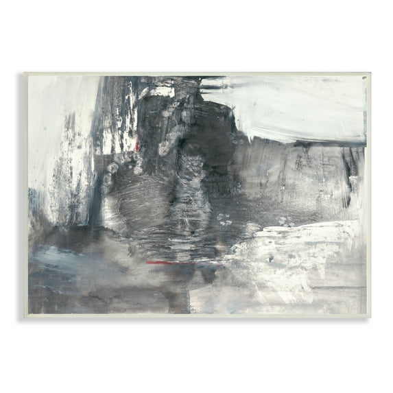 Stupell Industries Intense Movement Abstraction Contrasting Soft Grey White , 10 x 15, Designed by Michell Oppenheimer