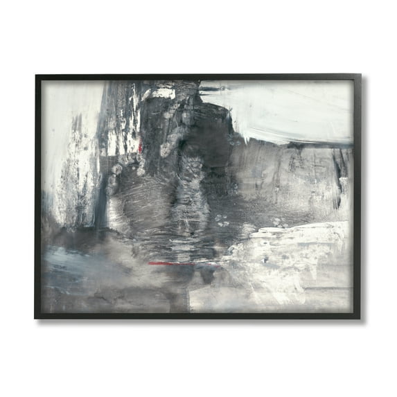 Stupell Industries Intense Movement Abstraction Contrasting Soft Grey White , 24 x 30, Designed by Michell Oppenheimer