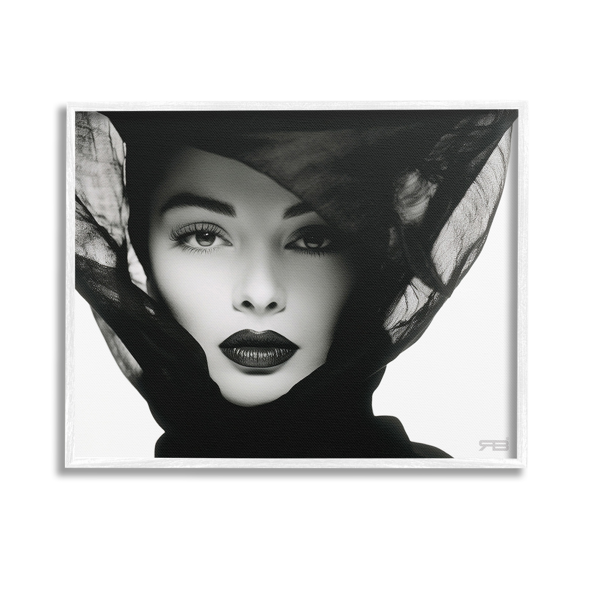 Stupell Industries Intense Woman Gaze Beauty & Fashion Painting White Framed Art Print Wall Art, 14 x 11