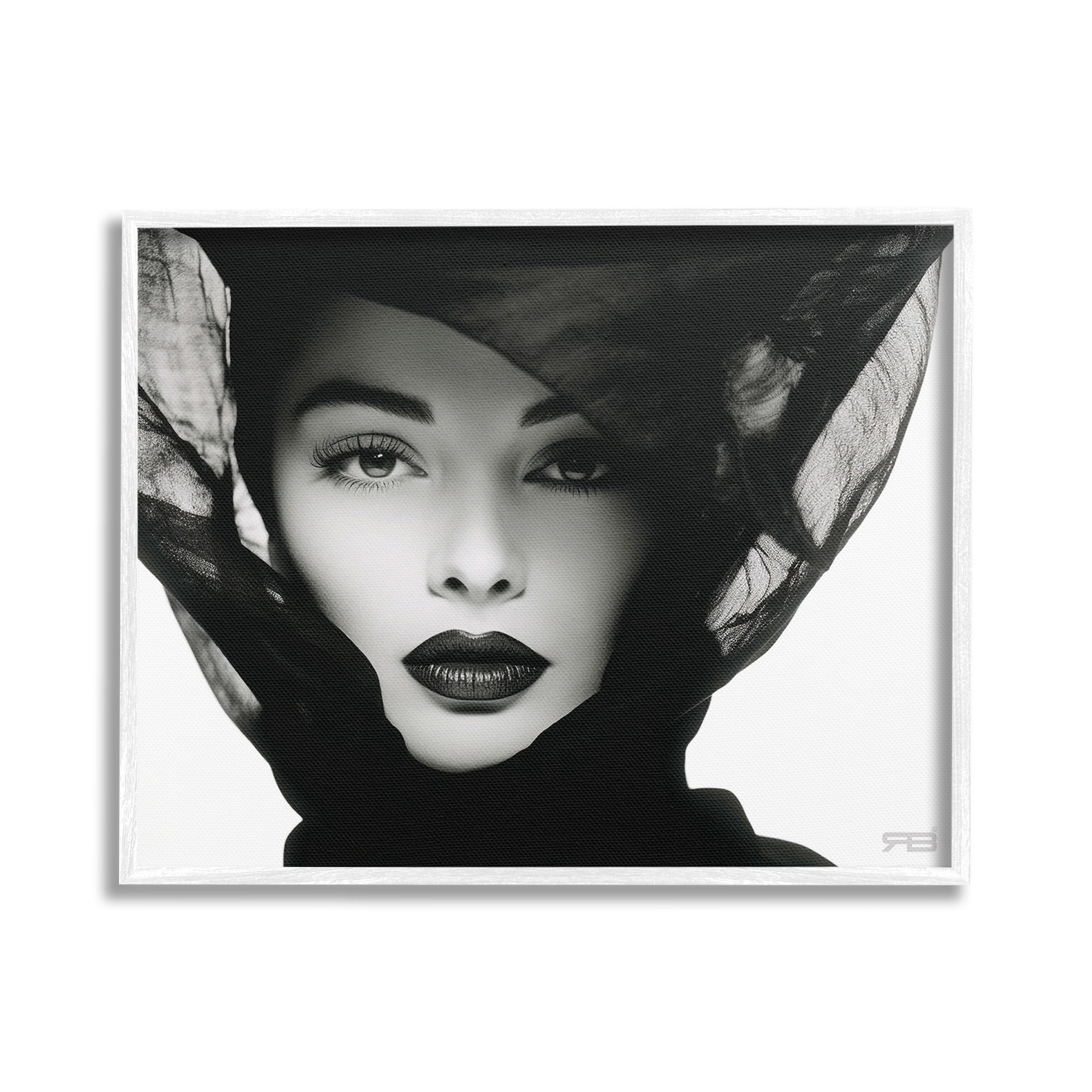 Stupell Industries Intense Woman Gaze Beauty & Fashion Painting White Framed Art Print Wall Art, 30 x 24