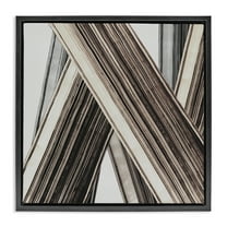 Stupell Industries Intersecting Lines Abstract Abstract Painting Black Floater Framed Canvas Art Print Wall Art, 18 x 18