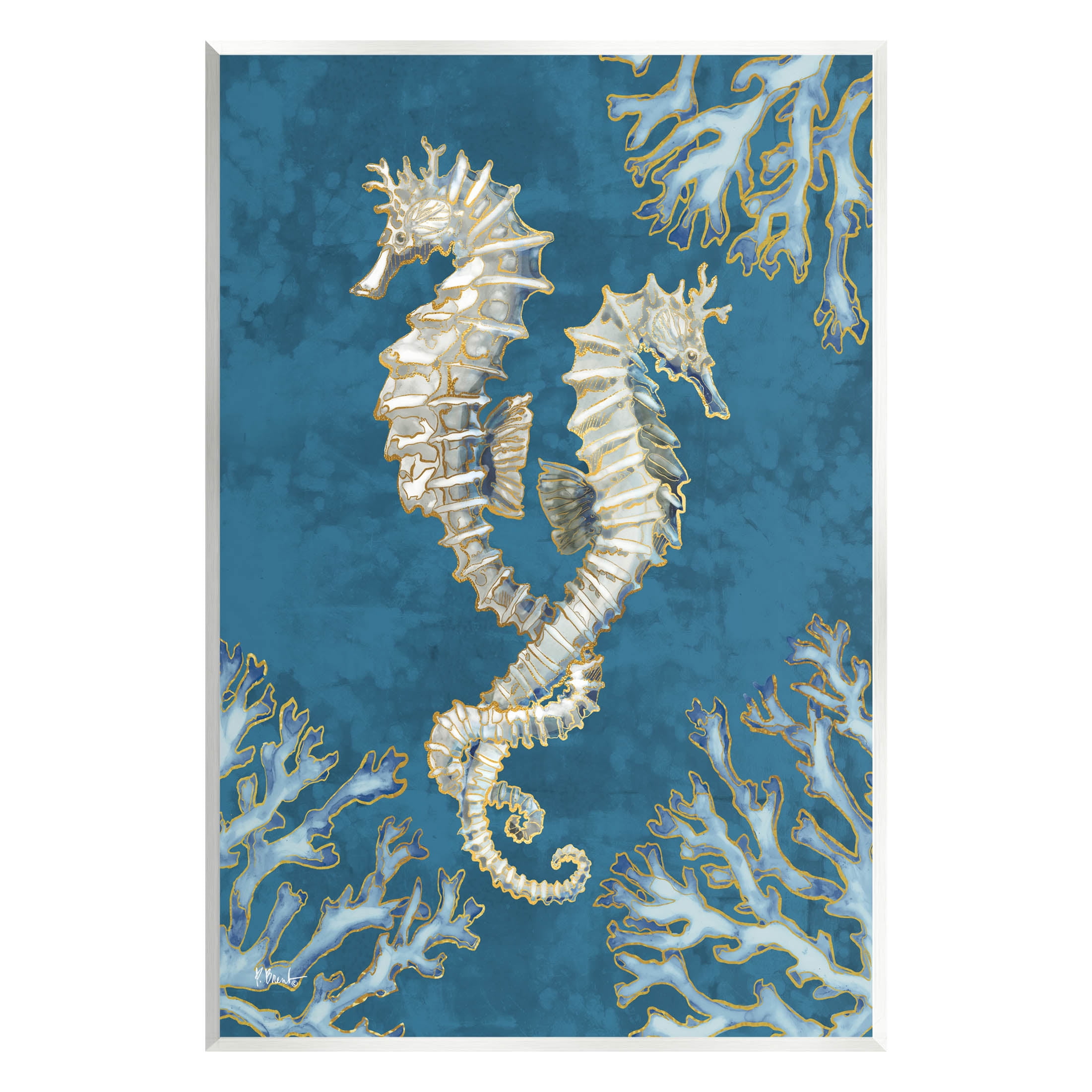 Stupell Industries Intertwined Seahorses Playa Sealife Graphic Art Unframed Art Print Wall Art, Design by Paul Brent