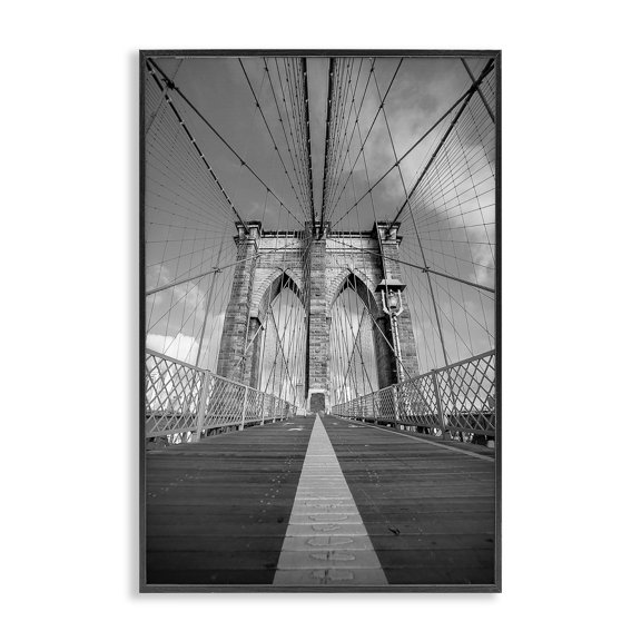 Stupell Industries Intertwining Industrial Bridge Black Framed Giclee Art design by Sophie 6, 24 x 16