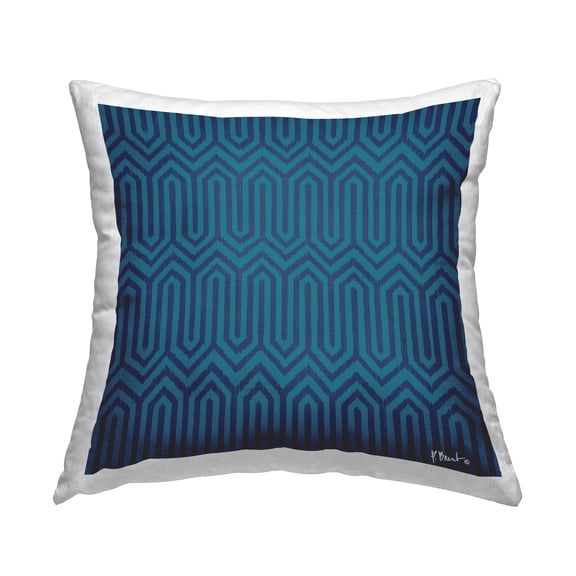 Stupell Industries Intertwining Zigzag Blue Geometric Pattern Design by Paul Brent Throw Pillow