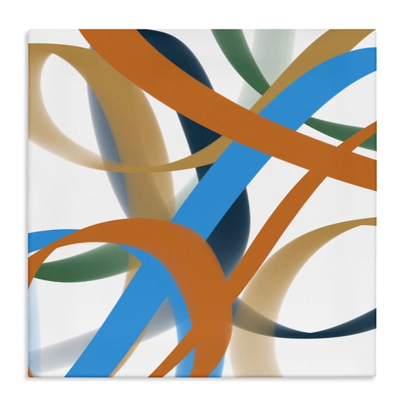 Stupell Industries Interwoven Curving Ribbons Canvas Wall Art design by Atelier Posters, 17 x 17