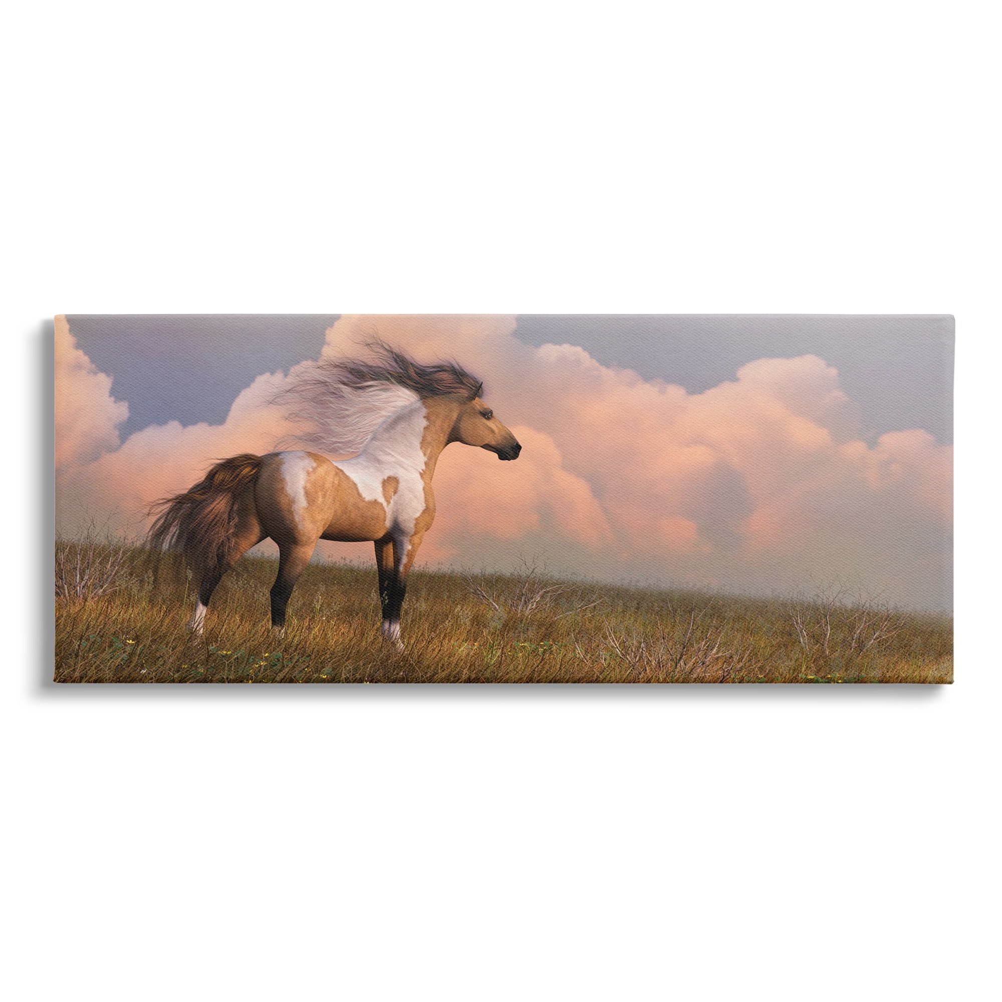 Stupell Industries Into the West Horse Animals & Insects Painting Gallery Wrapped Canvas Art Print Wall Art, 48 x 20