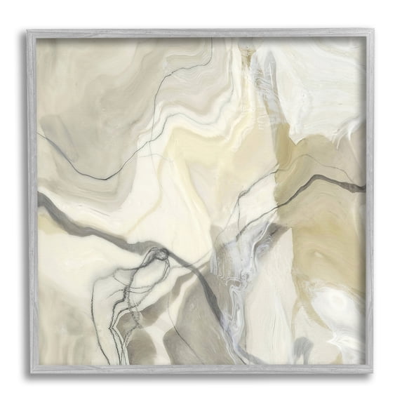 Stupell Industries Intricate Abstract Marble Geode Pattern Modern Beige Framed Wall Art, 12 x 12, Design by Alpenglow Workshop