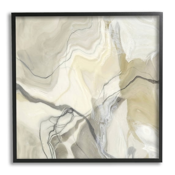 Stupell Industries Intricate Abstract Marble Geode Pattern Modern Beige Framed Wall Art, 12 x 12, Design by Alpenglow Workshop
