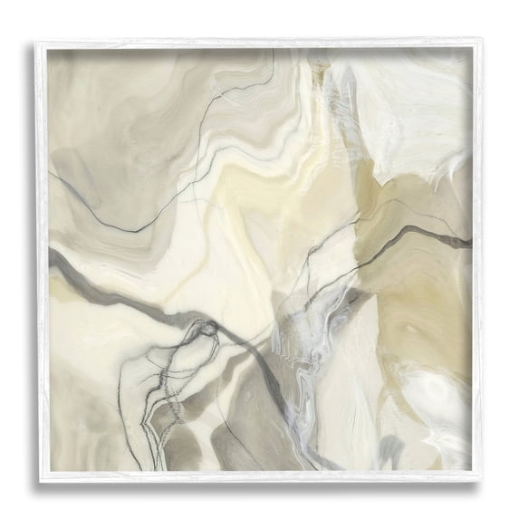 Stupell Industries Intricate Abstract Marble Geode Pattern Modern Beige Framed Wall Art, 24 x 24, Design by Alpenglow Workshop