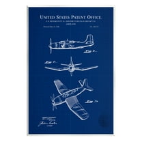 Stupell Industries Intricate Aircraft Vehicle Blueprint Graphic Art Unframed Art Print Wall Art, Design by Karl Hronek