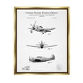 thumbnail image 1 of Stupell Industries Intricate Airplane Diagram Patent Graphic Art Metallic Gold Floating Framed Canvas Print Wall Art, Design by Karl Hronek, 1 of 9
