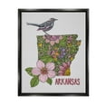 thumbnail image 1 of Stupell Industries Intricate Arkansas Floral Pattern Mockingbird Blossom Graphic Art Jet Black Floating Framed Canvas Print Wall Art, Design by Valentina Harper, 1 of 5