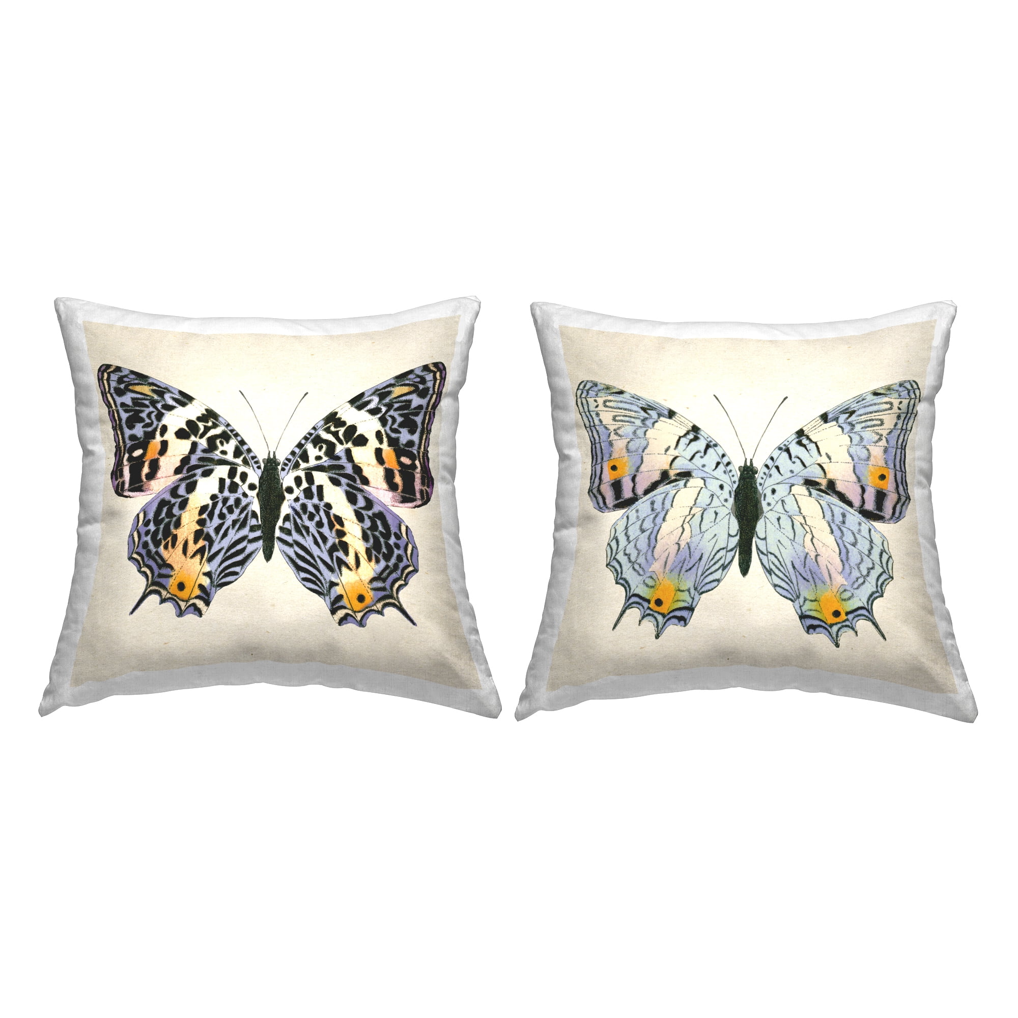 Stupell Industries Intricate Blue Butterflies Decorative Printed Throw Pillow Design by Susan Jill.