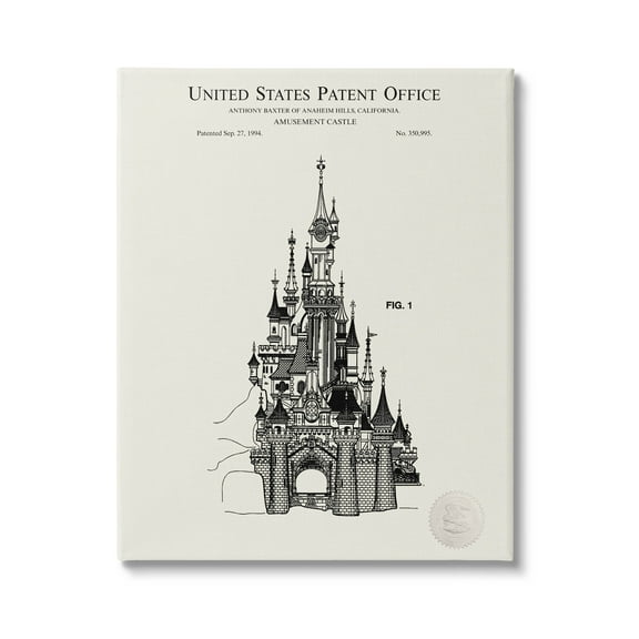 Stupell Industries Intricate Castle Blueprint Diagram Graphic Art Gallery Wrapped Canvas Print Wall Art, Design by Karl Hronek