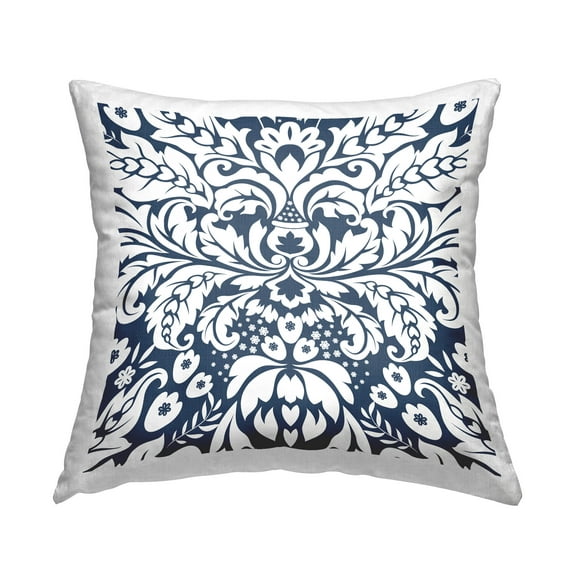 Stupell Industries Intricate Floral Damask Pattern Printed Throw Pillow Design by George Tygert