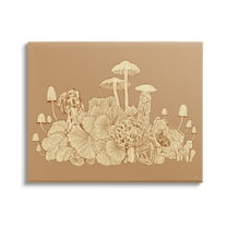 Stupell Industries Intricate Forest Mushrooms Plants Neutral Tones Drawing Graphic Art Gallery Wrapped Canvas Print Wall Art, Design by Ziwei Li
