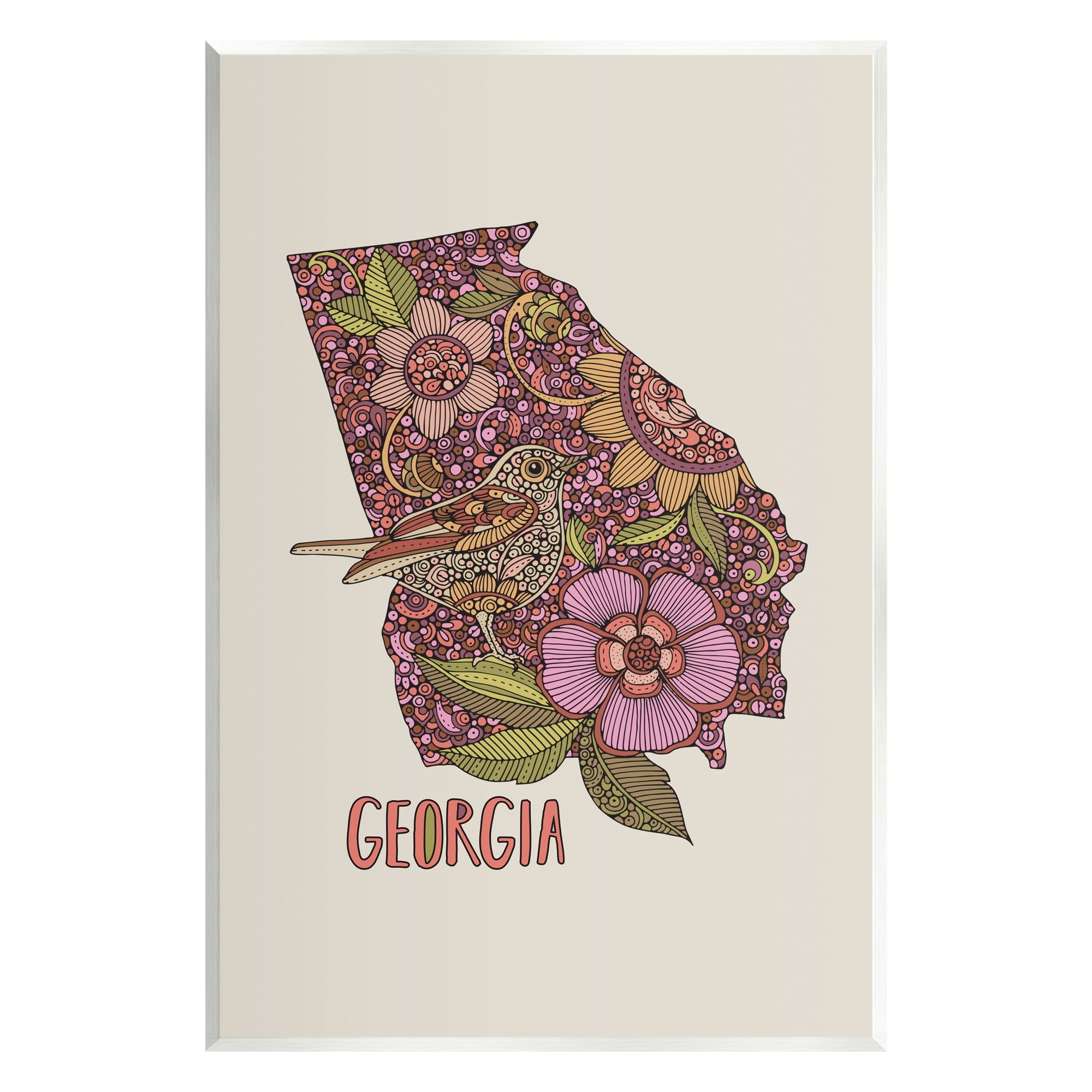 Stupell Industries Intricate Georgia State Bird & Flower