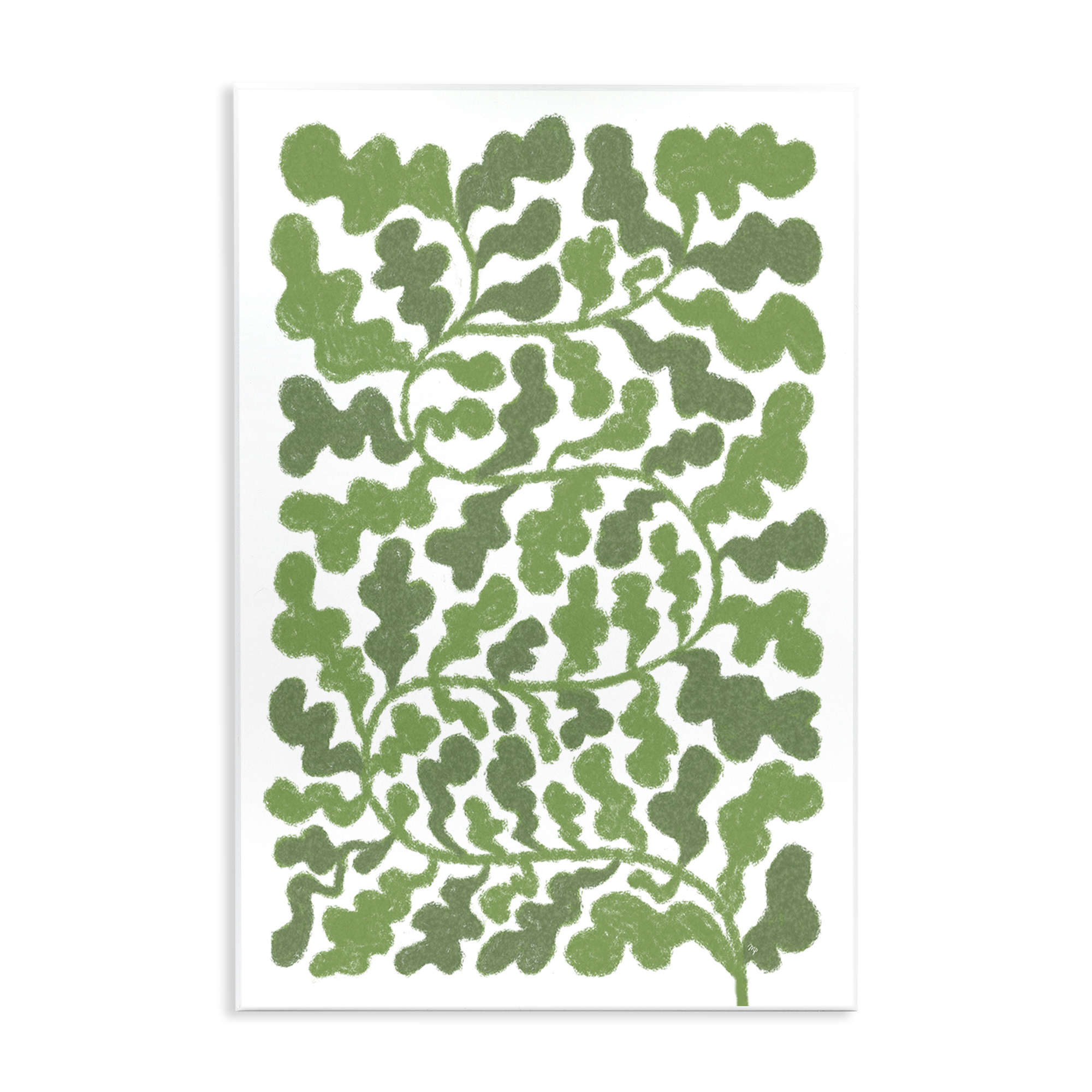 Stupell Industries Intricate Green Vine Pattern Floral & Botanical Painting Unframed Art Print Wall Art, 10 x 15